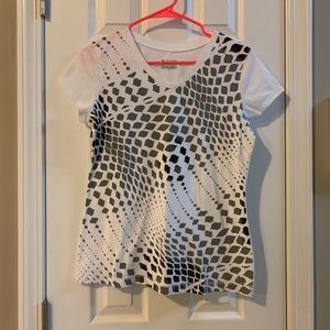 Tek Gear short sleeve athletic workout sports shirt with slimming design